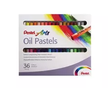 Пастель масляная художественная Pentel "Oil Pastels", 36 цветов, круглое сечение
