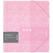 Папка для тетрадей на резинке Berlingo "Starlight S" А5+ 600 мкм. розовая с рисунком