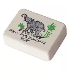 Ластик Koh-i-Noor "Слон" 300/80 26х185х8 мм. белый/цветной прямоугольный натуральный каучук