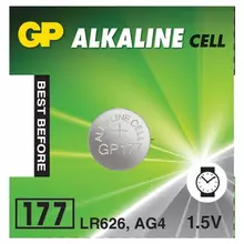 Батарейка GP Alkaline 177 (G4 LR626) алкалиновая 1 шт. в блистере (отрывной блок) 177-2CY