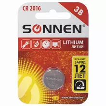 Батарейка Sonnen Lithium CR2016 литиевая 1 шт. в блистере