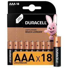 Батарейки комплект 18 шт. Duracell Basic AAA (LR03 24А) алкалиновые мизинчиковые