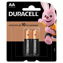 Батарейки комплект 2 шт. Duracell Basic AA (LR06 15А) алкалиновые пальчиковые