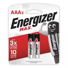 Батарейки комплект 2 шт. Energizer Max AAA (LR03 24А) алкалиновые мизинчиковые