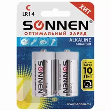 Батарейки комплект 2 шт. Sonnen Alkaline С (LR14 14А) алкалиновые