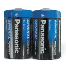 Батарейки комплект 2 шт. PANASONIC D R20 (373) солевые в пленке 1.5 В