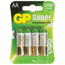 Батарейки комплект 4 шт. GP Super AA (LR06 15А) алкалиновые пальчиковые