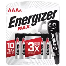 Батарейки комплект 6 шт. Energizer Max AAA (LR03 24А) алкалиновые мизинчиковые