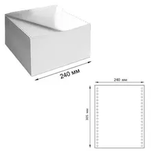 Бумага самокопирующая с перфорацией белая 240х305 мм. (12") 2-х слойная 900 комплектов белизна 90% DRESCHER