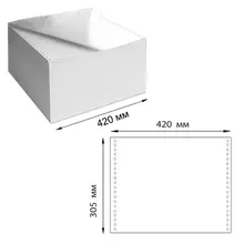 Бумага самокопирующая с перфорацией белая, 420х305 мм. (12") 2-х слойная, 900 комплектов, белизна 90%, DRESCHER