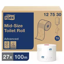 Бумага туалетная 100 м. Tork (Система Т6) комплект 27 шт. Advanced, 2-слойная, белая