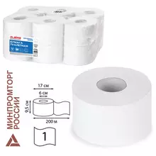 Бумага туалетная 200 м. Laima (T2) Universal WHITE, 1-слойная, цвет белый, комплект 12 рулонов