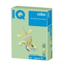 Бумага цветная IQ color большой формат (297х420 мм.) А3 160г./м2 250 л. пастель зеленая