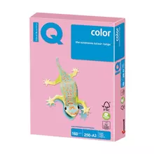 Бумага цветная IQ color большой формат (297х420 мм.) А3 160г./м2 250 л. пастель розовая