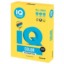 Бумага цветная IQ color большой формат (297х420 мм.) А3 80г./м2 500 л. интенсив канареечно-желтая