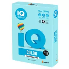 Бумага цветная IQ color большой формат (297х420 мм.) А3 80г./м2 500 л. пастель голубая