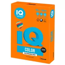 Бумага цветная IQ color А4 160г./м2 250 л. интенсив оранжевая