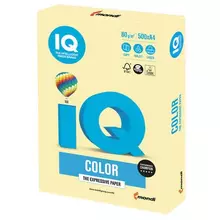 Бумага цветная IQ color А4 80г./м2 500 л. пастель желтая