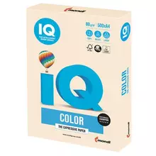 Бумага цветная IQ color А4 80г./м2 500 л. пастель кремовая