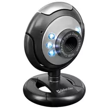 Веб-камера Defender C-110, 0,3 Мп, микрофон, USB 2.0/1.1+3.5 мм. jack, подсветка, регулируемое крепление, черная