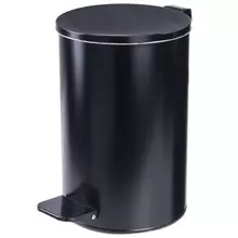 Ведро для мусора с педалью усиленное ТИТАН 10 литров черное оцинкованная сталь