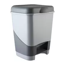 Ведро-контейнер 20 л с педалью, для мусора, 43х33х33 см. цвет серый/графит, 428-СЕРЫЙ