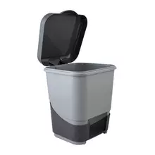 Ведро-контейнер 8 л с педалью для мусора 30х25х24 см. цвет серый/графит 427-СЕРЫЙ