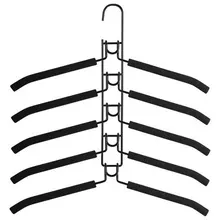 Вешалка-плечики трансформер, 5 плечиков, металл с покрытием, черные, Brabix