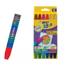 Восковые мелки утолщенные Bic "Kids Wax Crayons" 12 цветов на масляной основе шестигранные