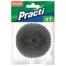 Губка (мочалка) для посуды металлическая, спиральная, 15 г. Paclan "Practi Spiro" 