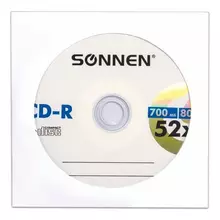 Диск CD-R Sonnen, 700 Mb, 52x, бумажный конверт (1 шт.) 