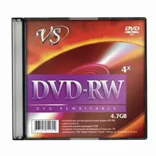 Диск DVD-RW, VS, 4,7 Gb, 4 x Slim Case, 1 шт.