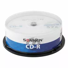 Диски CD-R Sonnen 700 Mb 52x Cake Box (упаковка на шпиле) комплект 25 шт.