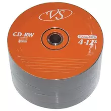 Диски CD-RW VS 700 Mb 4-12x, комплект 50 шт. Bulk