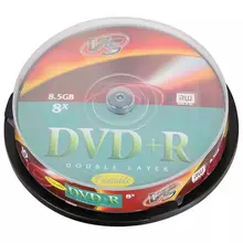 Диски DVD+R VS 85 Gb 8x комплект 10 шт. Cake Box двухслойный