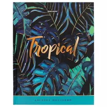 Дневник 5-11 класс 48 л. твердый Brauberg блестки с подсказом "Tropics"