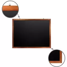 Доска для мела магнитная 90х120 см. черная, деревянная окрашенная рамка, Россия, Brauberg