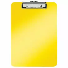 Доска-планшет Leitz "WOW" с верхним прижимом A4 320х228 мм. пластик 17 мм. желтая