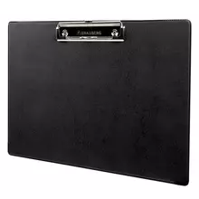 Доска-планшет ГОРИЗОНТАЛЬНАЯ (318х228 мм.) А4 Brauberg "NUMBER ONE " с прижимом картон/ПВХ черная