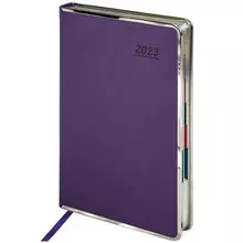 Ежедневник датированный 2023 А5 148х218 мм. Galant "Infinity" под кожу фиолетовый