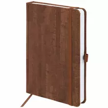 Ежедневник недатированный А5 (138x213 мм.) Brauberg "Wood" кожзам резинка 136 л. коричневый