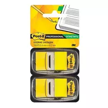 Закладки клейкие POST-IT Professional пластиковые 25 мм. 100 шт. желтые