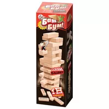 Игра настольная Башня "Бам-бум" неокрашенные деревянные блоки с заданиями 10 Королевство