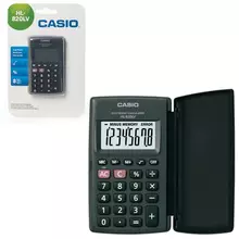 Калькулятор карманный CASIO HL-820LV-BK-S (104х63х7,4 мм.) 8 разрядов, питание от батареи, черный
