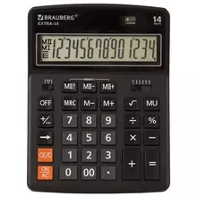 Калькулятор настольный Brauberg Extra-14-BK (206x155 мм.) 14 разрядов двойное питание черный