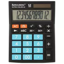 Калькулятор настольный Brauberg ULTRA COLOR-12-BKBU (192x143 мм.) 12 разрядов двойное питание ЧЕРНО-ГОЛУБОЙ