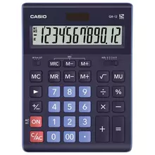 Калькулятор настольный CASIO GR-12-BU (210х155 мм.) 12 разрядов двойное питание темно-синий