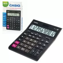 Калькулятор настольный CASIO GR-12-W (209х155 мм.) 12 разрядов двойное питание черный