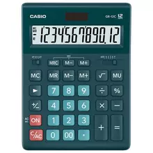 Калькулятор настольный CASIO GR-12С-DG (210х155 мм.) 12 разрядов двойное питание ТЕМНО-ЗЕЛЕНЫЙ