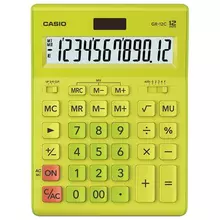 Калькулятор настольный CASIO GR-12С-GN (210х155 мм.) 12 разрядов двойное питание САЛАТОВЫЙ